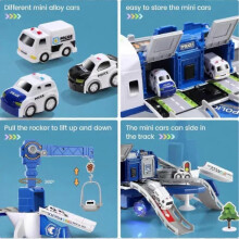 (Police Series Large) Megaplane Toy, Kiddycorner Megaplane, Transportation Airplane Car Toy Set