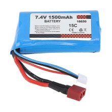 2024-18650 7.4V 1500mAh Li Ion Battery Rechargeable Battery Fit for SCY 16101 16102 16201 PRO 1/16 RC Car