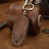 Étui porte-clés avec télécommande pour Tesla Model 3 XY, style automobile, marron 3