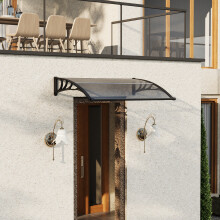 150cm W Outdoor Door Canopy Window Awning with Drainage Channel