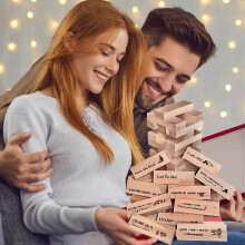 (German) Tower of Desire - 48 Piece Super Naughty Block Tower Game, Fun Date Night