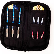 Estuche portátil para dardos, bolsa utilitaria para almacenamiento y viajes, duradero, para entretenimiento, color negro