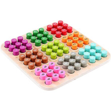 Wooden Sudoku Board Game for Early Education Logical Thinking with Pegs Portable