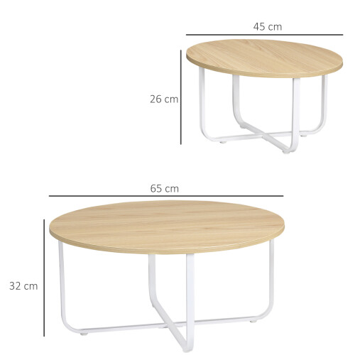 Homcom Mesitas de Café Bicolor 65 x 65 x 32 cm 2