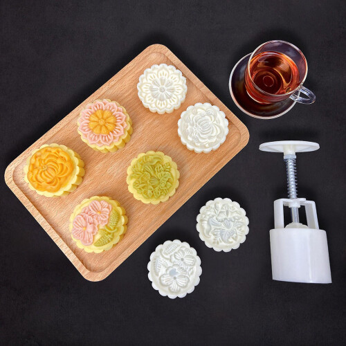 Mooncake Molds Mooncake Moulds Hand Pressure Plastic Material Baking Accessories Edition 0618 2