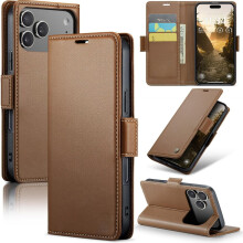 Kompatibel mit iPhone 17 Pro Max Hülle, Premium PU-Leder Brieftaschenhülle mit Klappdeckel, [RFID-Blockierung], [Kartenhalter], [Standfu