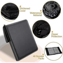 Booster Pack Binder, Holds 48 Booster Packs, 4-pocket Booster Pack Holder with 12 Sleeves, Display Protector - Km
