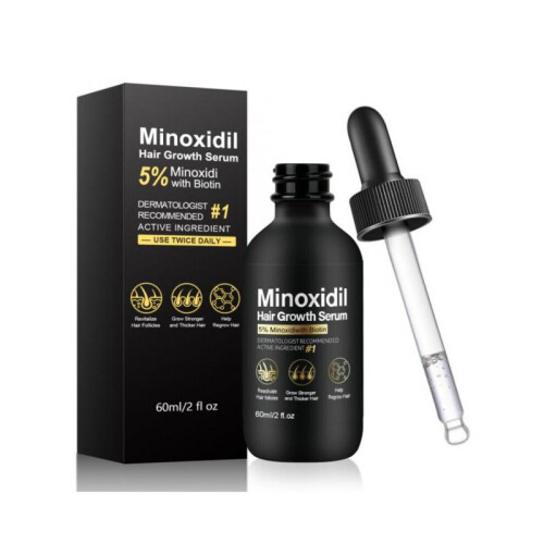 5% Minoxidil Hair Growth Serum with Biotin, 60ml Hair Regrowth Treatment for Hair Loss and Thinning