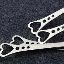 (silver) 4pcs Stainless Steel Coffee Spoons with Heart Shape Dessert Teaspoonsilver (4-D-W)