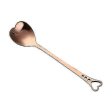 (rose gold) 4pcs Stainless Steel Coffee Spoons with Heart Shape Dessert Teaspoonsilver (4-D-W)