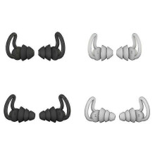 (Grey) Imebobo Noise Reduction Sleeping Earplugs with Two-Layer Silicone for Snoring Travel Office Use -YT4