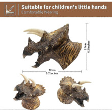 Dinosaur Hand Puppets Realistic Latex Soft Animal Head Toys Set, Hand Puppet Toys Gift for Kids (tyrannosaurus Triceratops)