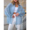 Women'S Solid Collared Long Sleeve Loose Fit Button Down Shirt Light  S 2