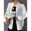 Women'S Solid Collared Long Sleeve Loose Fit Button Down Shirt White S 6