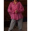 Women'S Solid Collared Long Sleeve Loose Fit Button Down Shirt Plum Color S 3