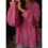 Women'S Solid Collared Long Sleeve Loose Fit Button Down Shirt Plum Color S 8