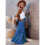 Women'S Boho Printed High Waist Tiered Maxi Skirt Deep  S 5