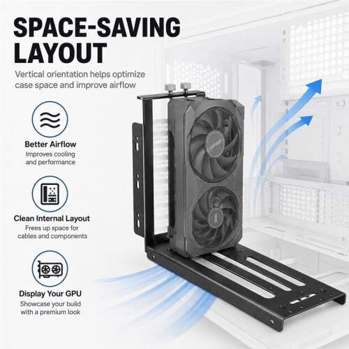 Vertical GPU Mount Bracket 2Slots  Card Holder with Hardware EGPU Dock External GPU Docking Station 1