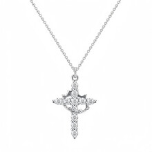 14K gouden kroon-kruis ketting voor vrouwen, geloofssieraad cadeau voor de eerste communie, goud, zilver, roségoud, vulling voor paasman