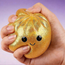 (Blue) Glitter Dumpling Squishy Box Anxiety Relief Fidget Decompression Dough
