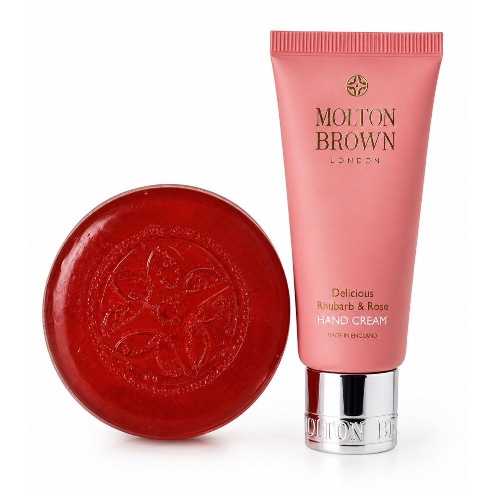 Molton Brown Pink Pepper Soap 100g & Delicious Rhubarb Hand Cream 40ml