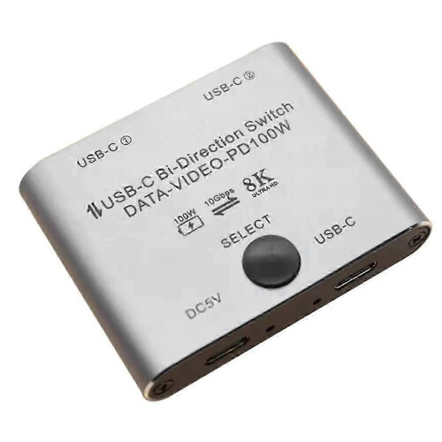 USB C Switch Splitter for High-Speed 8K 60Hz Bi-Directional Data Transfer