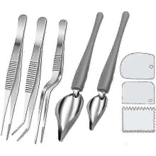 Pinces à épiler en acier inoxydable (lot de 8) pour chefs et outils de décoration de cuisine