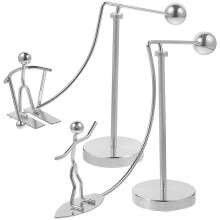 Sculpture dynamique en équilibre pour décoration de bureau - Cadeau artisanal unique en 2 pièces
