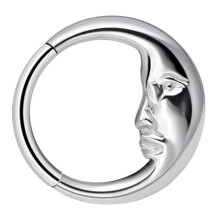 Septum Rings with Moon Detail Elegant Moon Shaped Nose Hoop Unique Nose Jewelry Charm for Fashion Enthusiasts