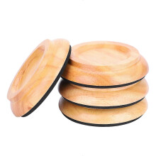 Round foot pads for upright piano - 4Pcs beech wood piano caster cups