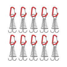 Juego de 10 estacas resistentes para tienda de campaña, de acero inoxidable, con forma de espiral de pulpo.