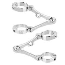 Support de phare pour moto, fixation universelle argentée