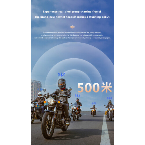 Motorcycle helmet with intercom - RNCYN - Wireless intercom - Model JYD-C65 - Connection for 8 people 2