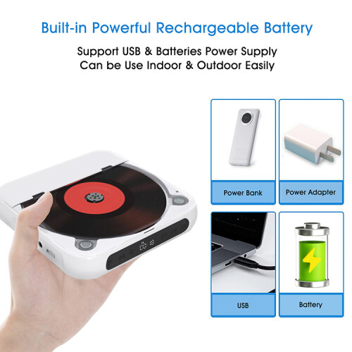 Φορητό CD player RNCYN Bluetooth 5.3 Οθόνη αφής LCD Συμπαγές μέγεθος 2
