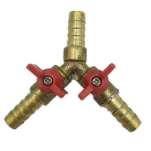 Y-Absperrventil aus Messing für Heizöl/Gas mit 5/16 8mm Schlauchanschluss