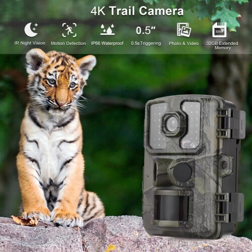 Κάμερα 4K Trail RNCYN Ανάλυση 16MP Βίντεο 1080P Ανίχνευση 2