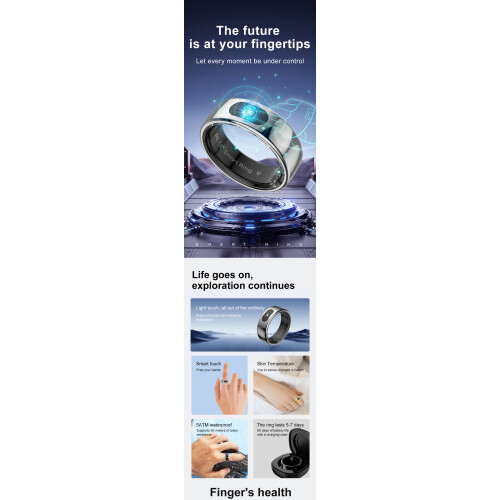 Smart Ring RNCYN R08 Μέτρηση Οξυγόνου Αίματος Καρδιακοί Παλμοί 1