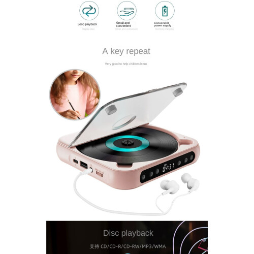 Φορητό CD player RNCYN Mini με ενσωματωμένο ηχείο Οθόνη LCD 2