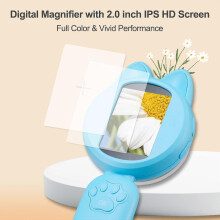 Kids Microscope, 30X Handheld Pocket Microscope for Kids with 2'' Screen& Light, Mini Digital Magnifying Glass for Educational Science and Hobby, Lik