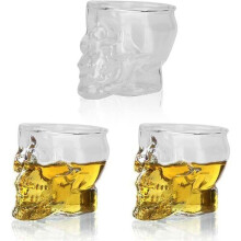 3 Pièces Verre a Vodka,Verres à liqueur tête de mort, Verres à Whisky Crâne,verre crane tete de mort, Forme de Têt VERRE A DIGESTIF