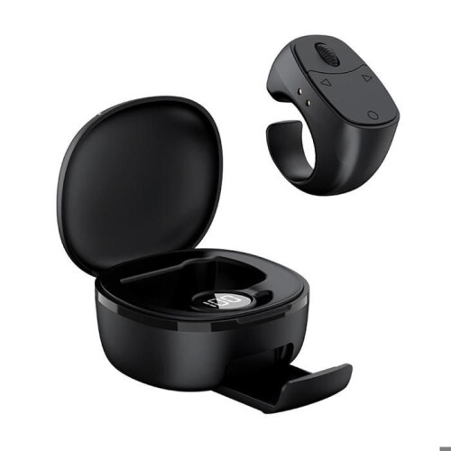 Black ring remote control Bluetooth scrolling function selfie video smartphone