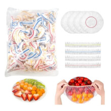 300 pièces Couvre plat elastique réutilisabl, charlotte alimentaire reutilisable, Film Alimentaire transparent pour conserver ,yd