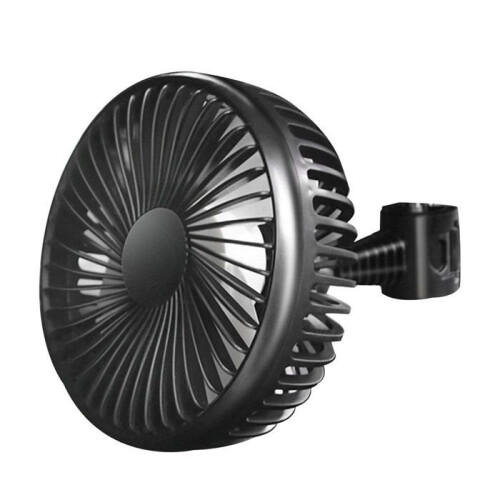 USB car fan, powerful portable fan with headrest mount, easy installation, black