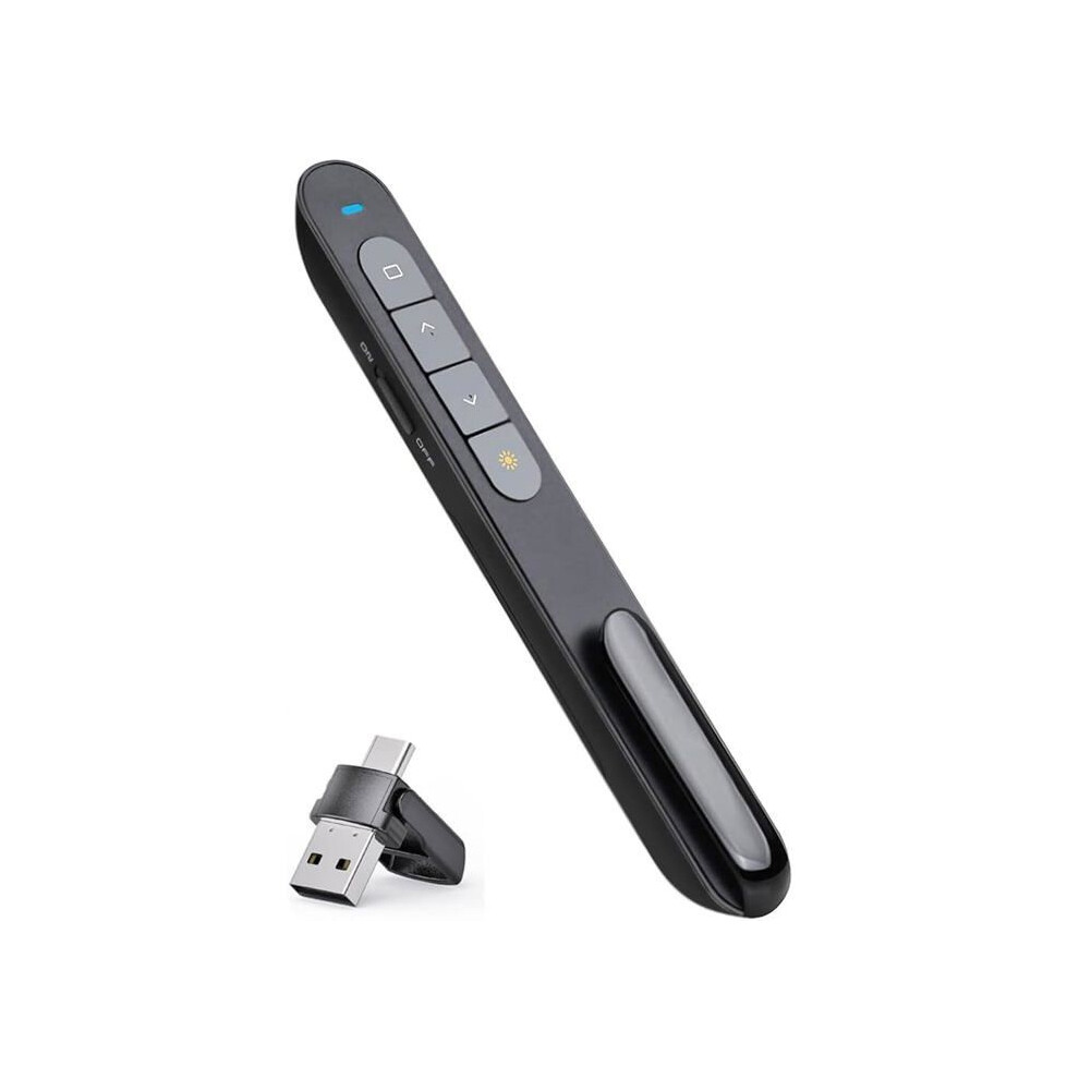2-In-1 Usb-C Presentation Remote, Wireless 2.4Ghz Laser Pointer & Powerpoint Clicker, Pc/Mac Compatible 6083684394287