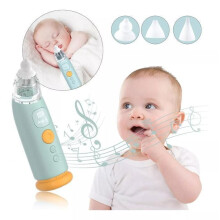 Oplaadbare elektrische neusaspirator voor baby's, Brillsten, 3 herbruikbare opzetstukken, neuszuignap voor baby's