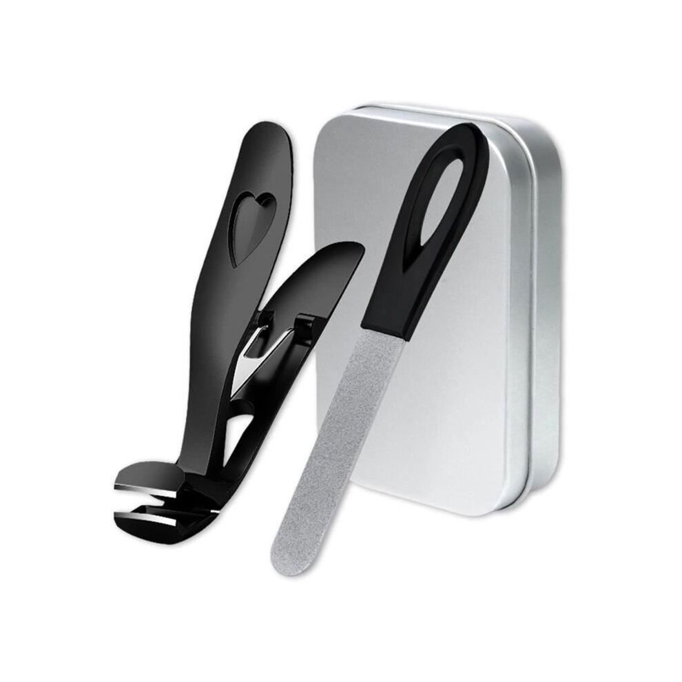 Black Nail Clipper For Hard And Thick Toenails - Ergonomic Design With Angled Head Suitable For Thick Nails Or For The Elderly