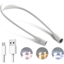 Lampe de lecture LED rechargeable USB bras flexible 3 couleurs réglables liseuse pour lecture couture camping bureau lit