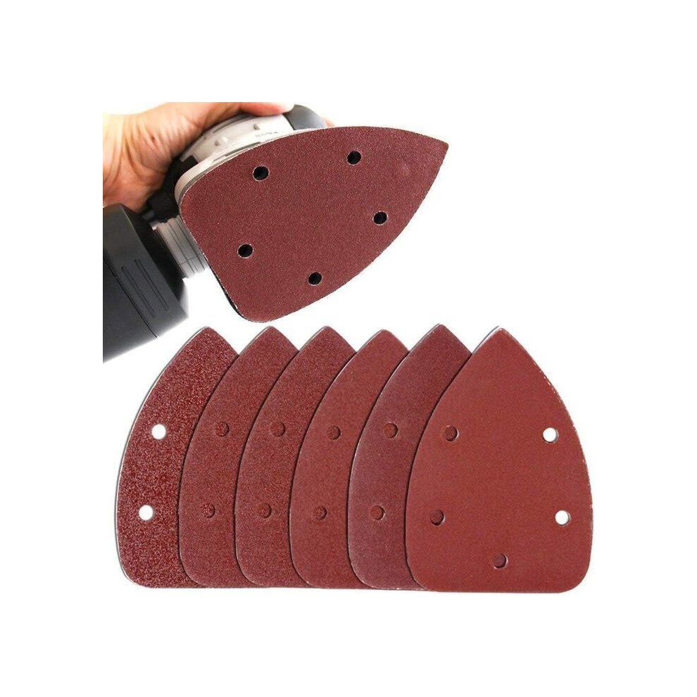 40 Triangular Abrasive Sheets For 140Mm Sanders, 5-Hole Detail Sandpaper, 1 Pack 6083684394836