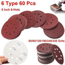 Sanding discs - ARTELYS - 125mm - 60 pieces - Aluminum oxide grit - 60#-320#