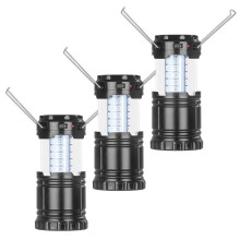 3-delige LED-tuinverlichtingsset, LED-campinglampen op zonne-energie, tuinlantaarns, hanglampen, LED, koel wit